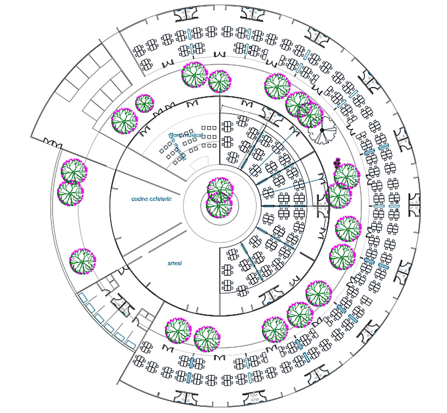 Planta circular del anteproyecto del Centro ETP